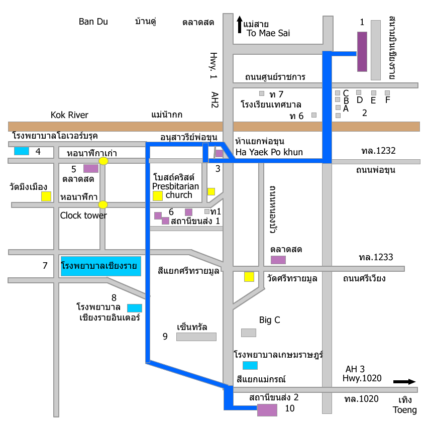 Map - Chiang Rai City Bus route